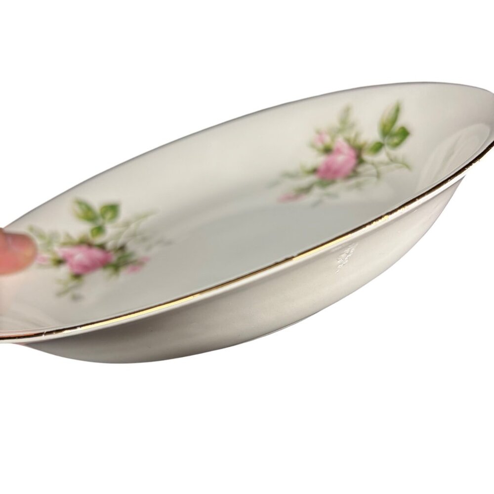 Vintage Royal Wilton Ceramic Bowl With 22K Gold Trim & Pink Rose Design